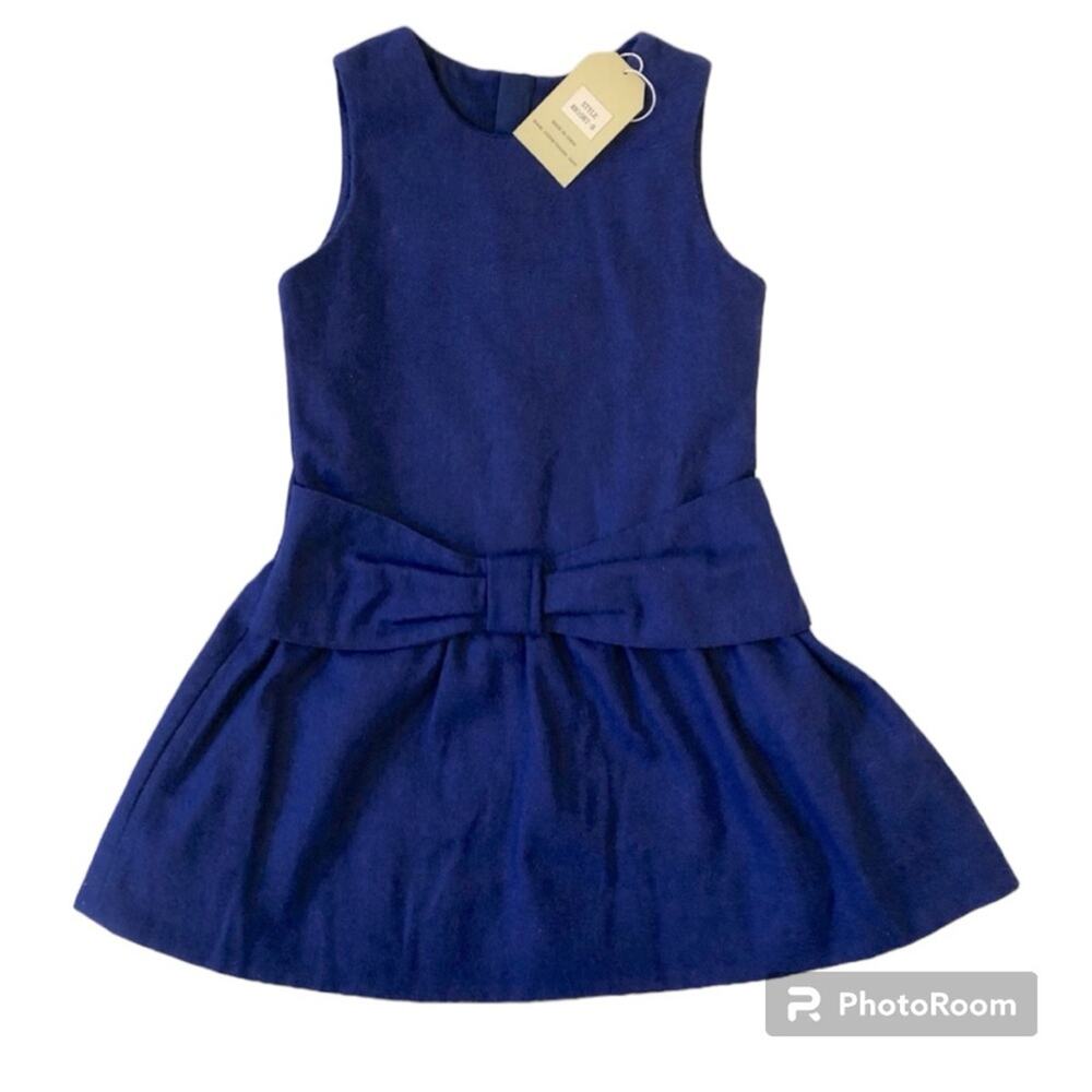 Richie House Wool Dress Sleevelees Blue Party Easter size 5/6